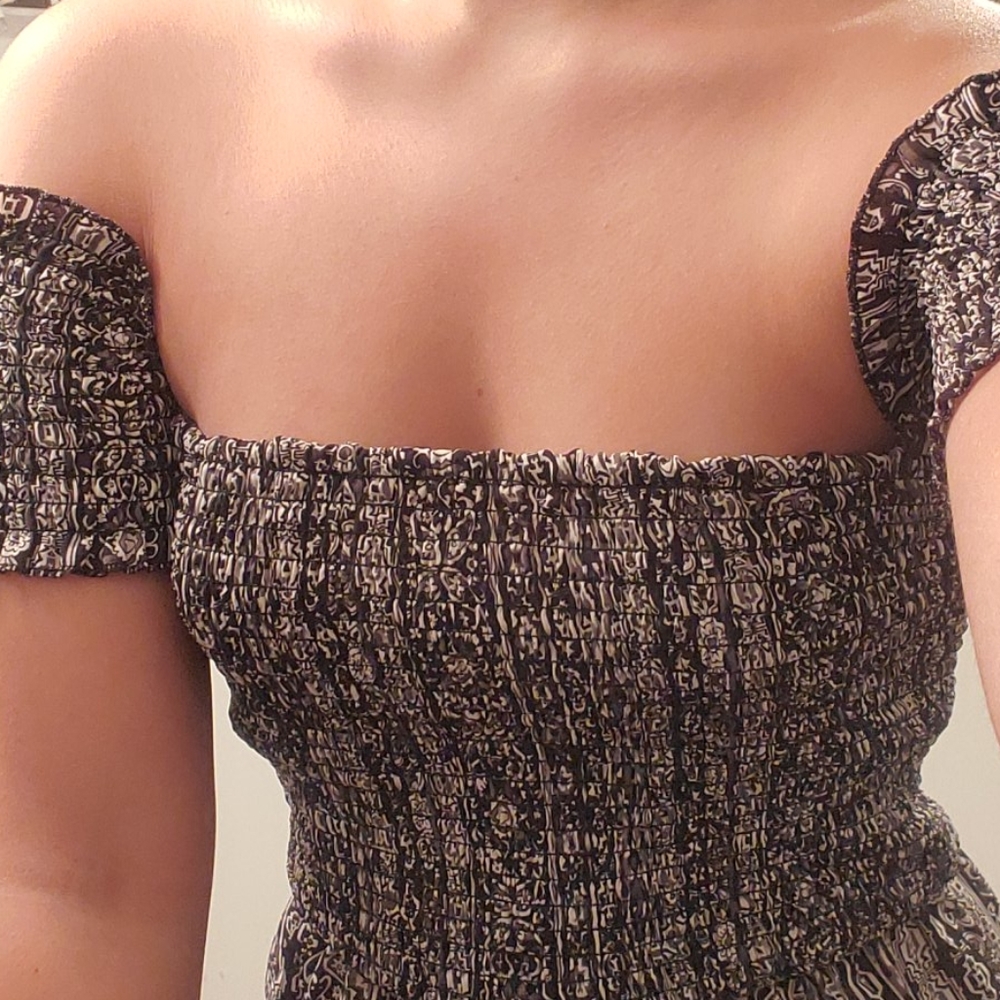 Black, white and gray long dress (maxi)